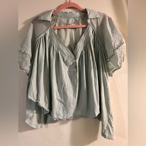 We The Free Light Blue Blouse